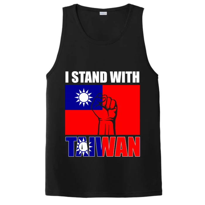 I Stand With Taiwan Taiwanese Flag Fist Hispanic Heritage Funny Gift Performance Tank