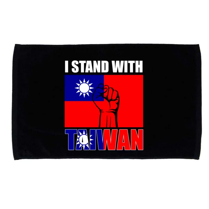 I Stand With Taiwan Taiwanese Flag Fist Hispanic Heritage Funny Gift Microfiber Hand Towel