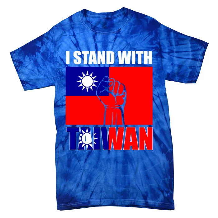 I Stand With Taiwan Taiwanese Flag Fist Hispanic Heritage Funny Gift Tie-Dye T-Shirt