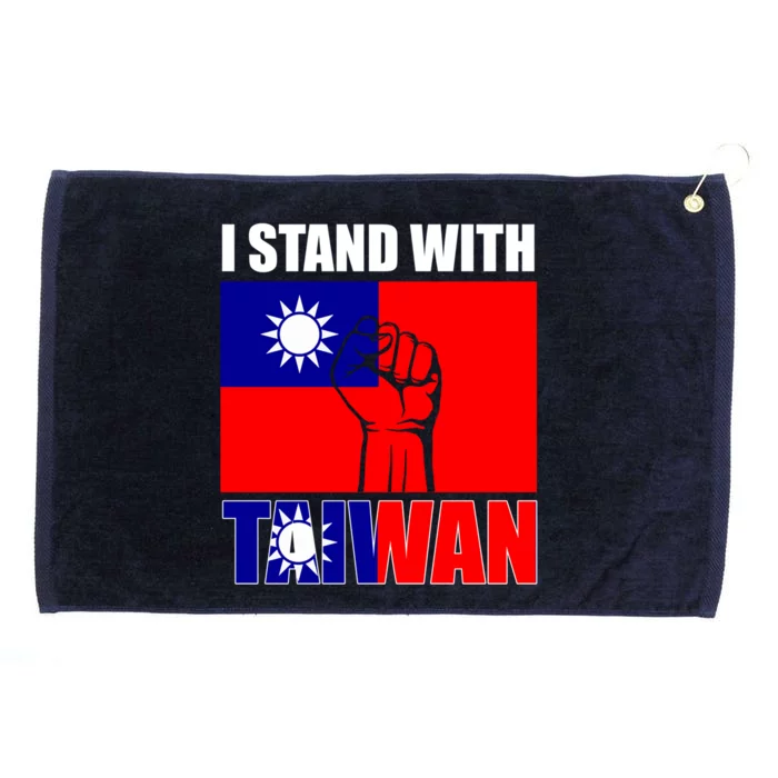 I Stand With Taiwan Taiwanese Flag Fist Hispanic Heritage Funny Gift Grommeted Golf Towel