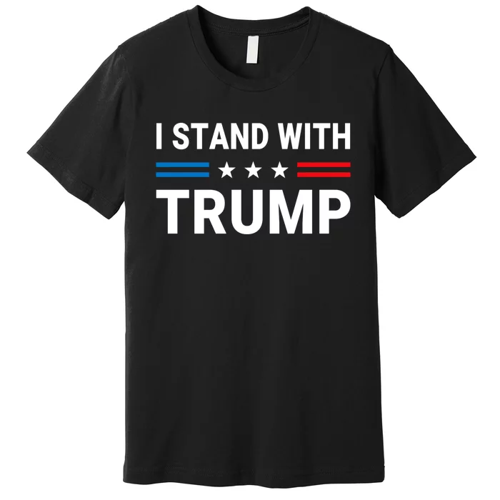 I Stand With Trump US Flag Support Trump 2024 Vintage Premium T-Shirt