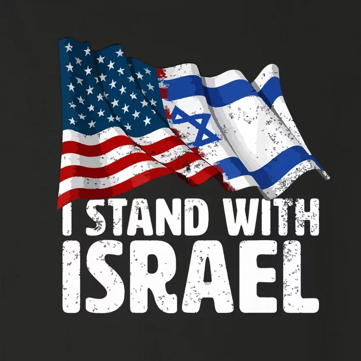 I Stand With Israel Usa American Flag Israel Flag Toddler Long Sleeve Shirt