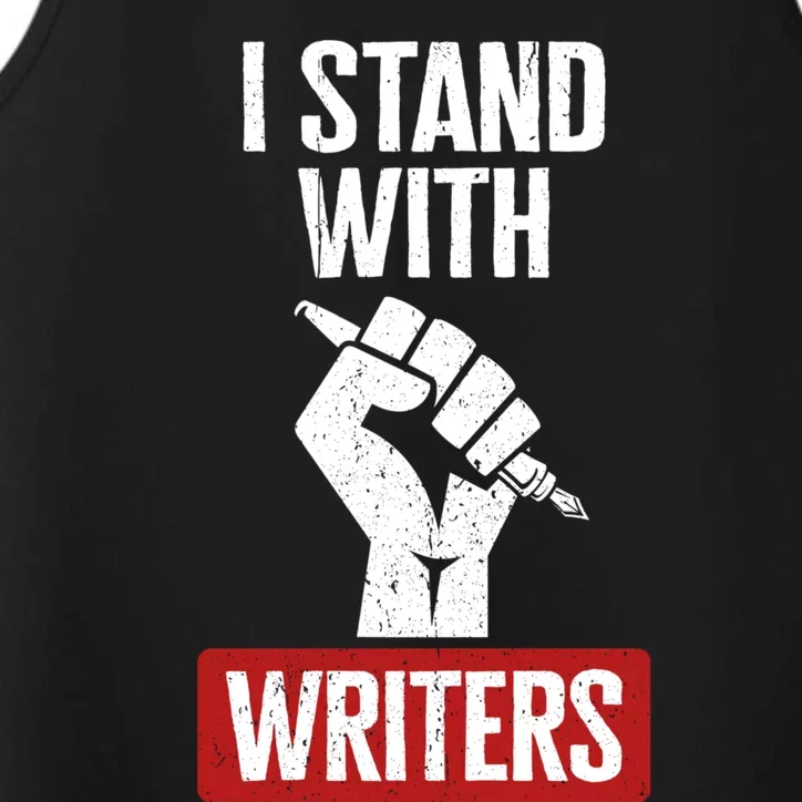 I Stand With Writers Guild On Strike Wga Strike Performance Tank