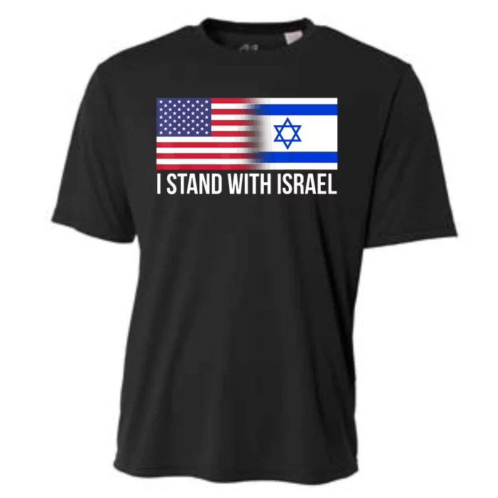 I Stand With Israel Usa Israeli Flag Jewish Cooling Performance Crew T-Shirt