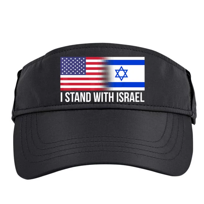 I Stand With Israel Usa Israeli Flag Jewish Adult Drive Performance Visor