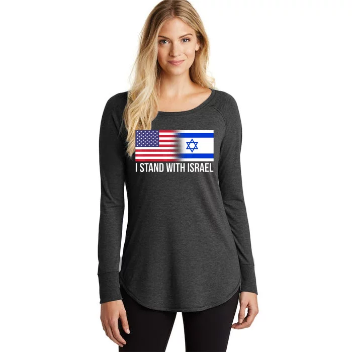 I Stand With Israel Usa Israeli Flag Jewish Women's Perfect Tri Tunic Long Sleeve Shirt