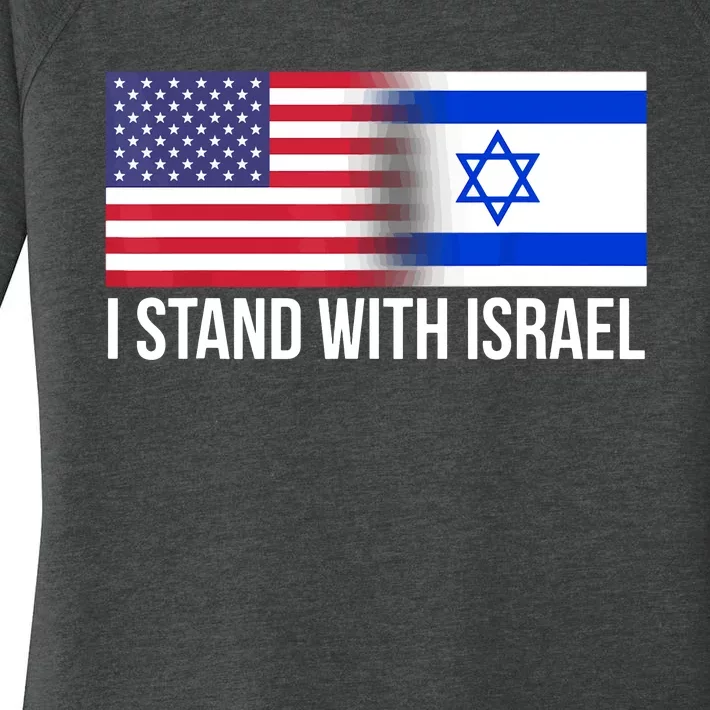 I Stand With Israel Usa Israeli Flag Jewish Women's Perfect Tri Tunic Long Sleeve Shirt