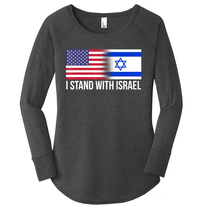 I Stand With Israel Usa Israeli Flag Jewish Women's Perfect Tri Tunic Long Sleeve Shirt