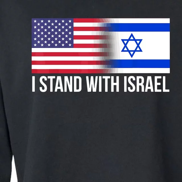 I Stand With Israel Usa Israeli Flag Jewish Cropped Pullover Crew