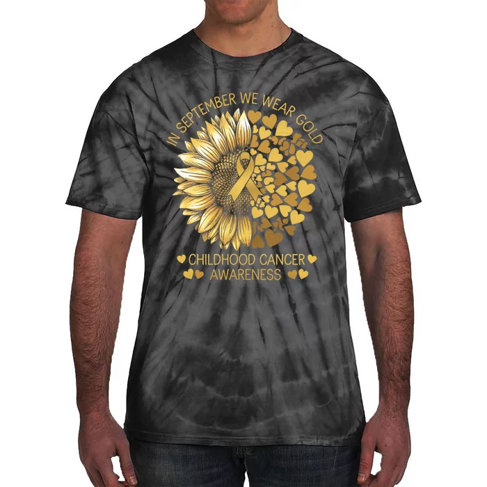 In September We Wear Gold Childhood Cancer Awareness Tie-Dye T-Shirt