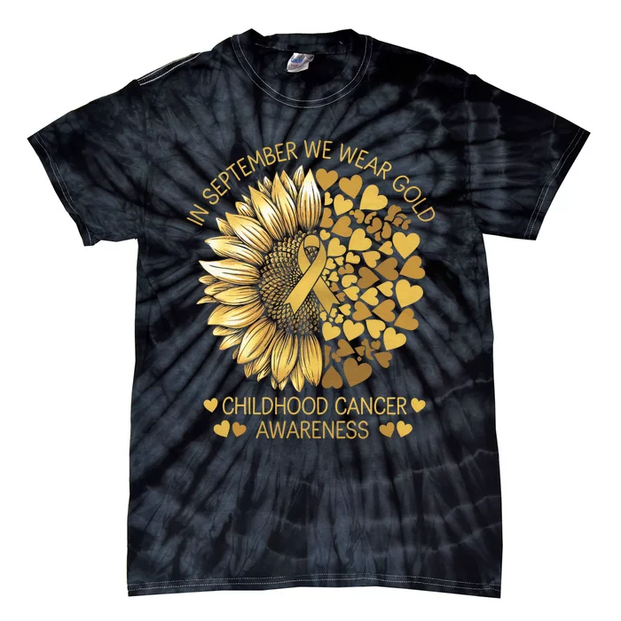 In September We Wear Gold Childhood Cancer Awareness Tie-Dye T-Shirt