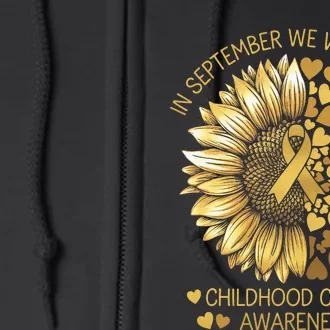 In September We Wear Gold Childhood Cancer Awareness Full Zip Hoodie