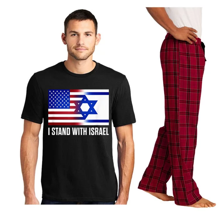 I Stand With Israel Patriotic T shirt USA and Israel Flag Pajama Set