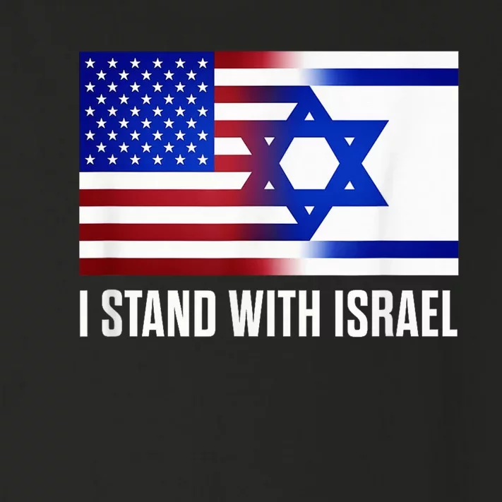 I Stand With Israel Patriotic T shirt USA and Israel Flag Toddler Long Sleeve Shirt