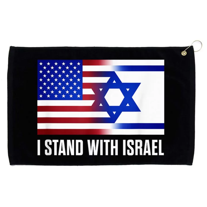 I Stand With Israel Patriotic T shirt USA and Israel Flag Grommeted Golf Towel