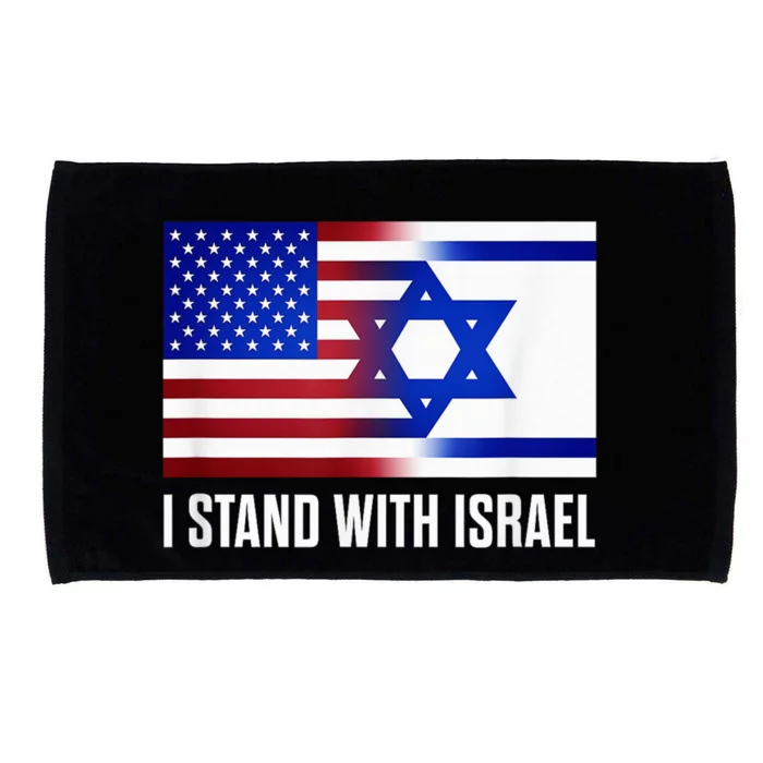 I Stand With Israel Patriotic T shirt USA and Israel Flag Microfiber Hand Towel