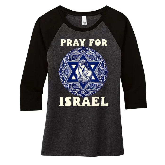 I Stand With Israel Support Israel Strong Pray For Israel Free Women's Tri-Blend 3/4-Sleeve Raglan Shirt