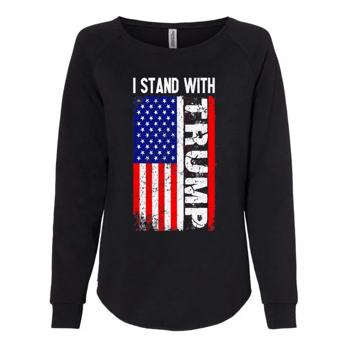 I Stand With President Trump Pro Trump Supporter Anti Biden Womens California Wash Sweatshirt