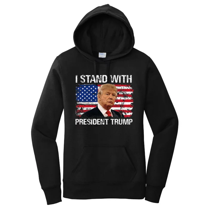 I Stand With Trump Funny Trump 2024 Convicted Felon 2 Side Women's Pullover Hoodie