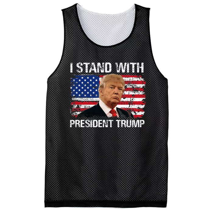 I Stand With Trump Funny Trump 2024 Convicted Felon 2 Side Mesh Reversible Basketball Jersey Tank