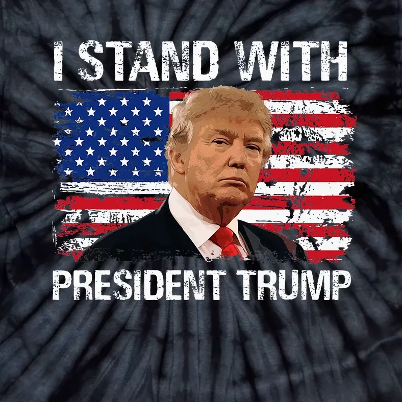 I Stand With Trump Funny Trump 2024 Convicted Felon 2 Side Tie-Dye T-Shirt