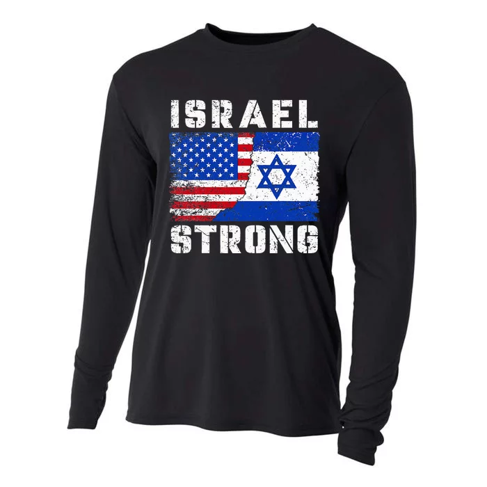 I Stand With Israel Pray For Israel US Israel Flag Cooling Performance Long Sleeve Crew