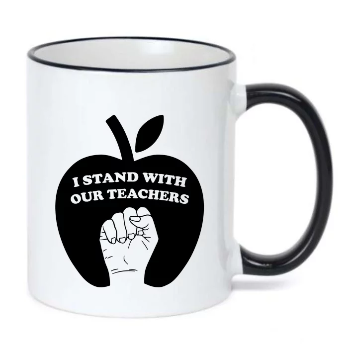 I Stand With Our Teachers & Stand Against Book Banning! Black Color Changing Mug