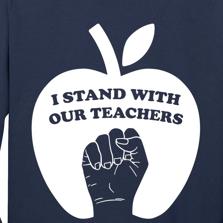 I Stand With Our Teachers & Stand Against Book Banning! Tall Long Sleeve T-Shirt