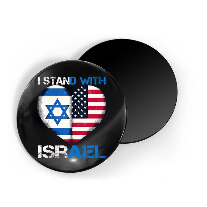 I Stand With Israel Us Support Love Israeli Brotherhood Flag Heart Magnet