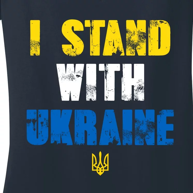 I Stand With Ukraine Women's V-Neck T-Shirt