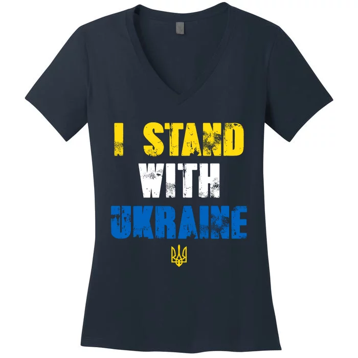 I Stand With Ukraine Women's V-Neck T-Shirt