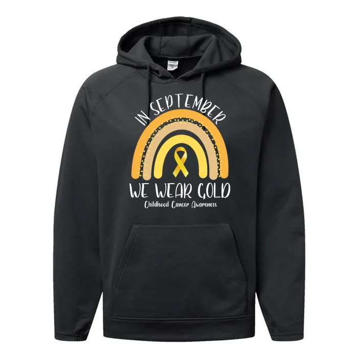 In September We Wear Gold Childhood Cancer Awareness Performance Fleece Hoodie