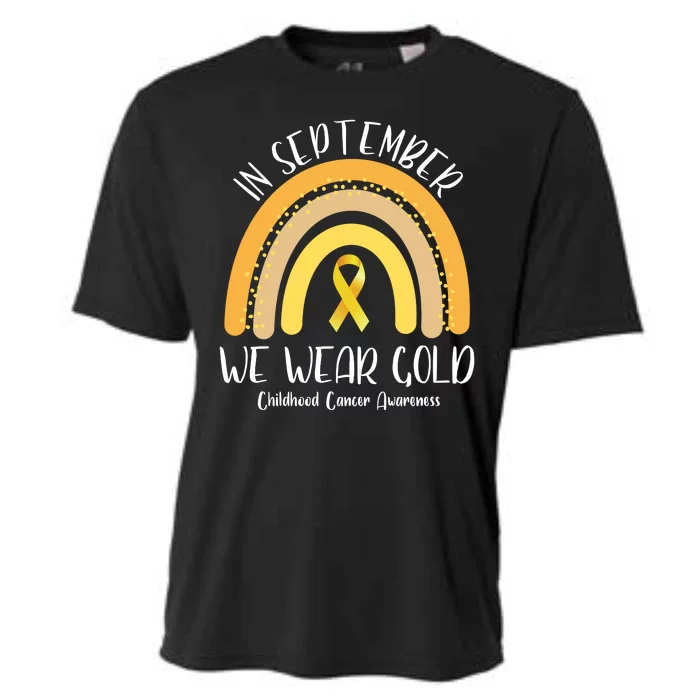 In September We Wear Gold Childhood Cancer Awareness Cooling Performance Crew T-Shirt