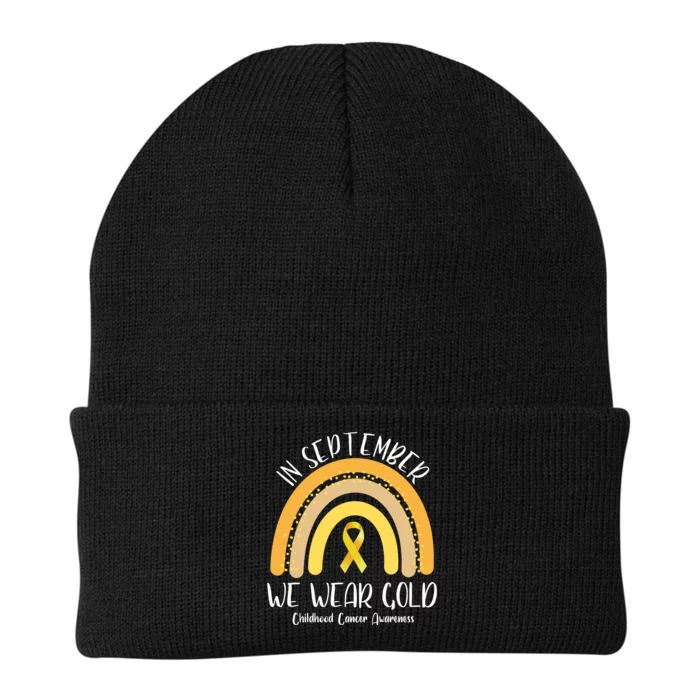 In September We Wear Gold Childhood Cancer Awareness Knit Cap Winter Beanie