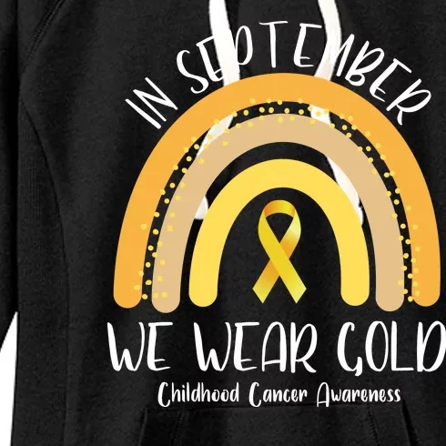 In September We Wear Gold Childhood Cancer Awareness Women's Fleece Hoodie