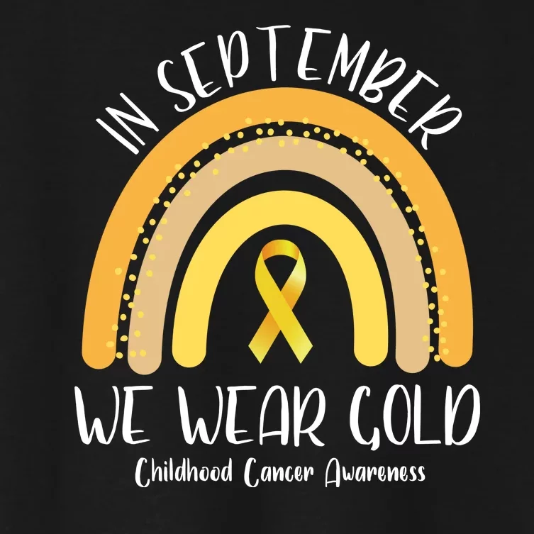 In September We Wear Gold Childhood Cancer Awareness Women's Crop Top Tee