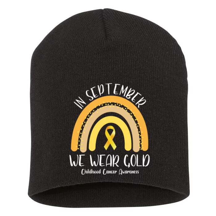 In September We Wear Gold Childhood Cancer Awareness Short Acrylic Beanie