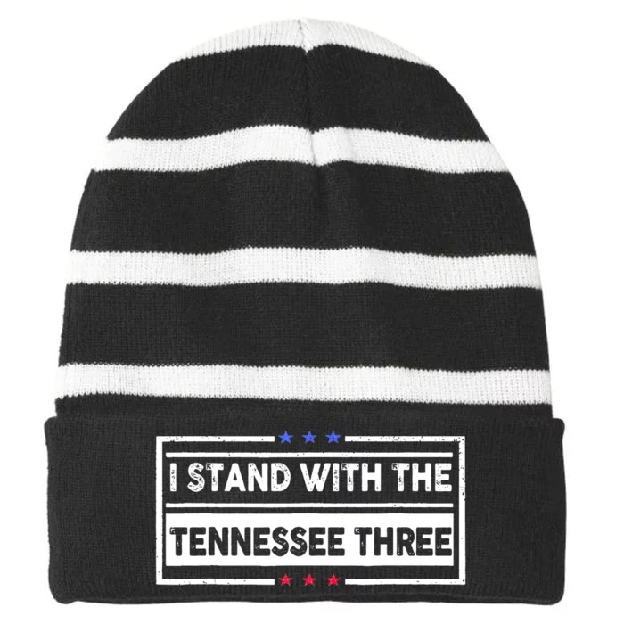 I STAND WITH THE TENNESSEE THREE Striped Beanie with Solid Band