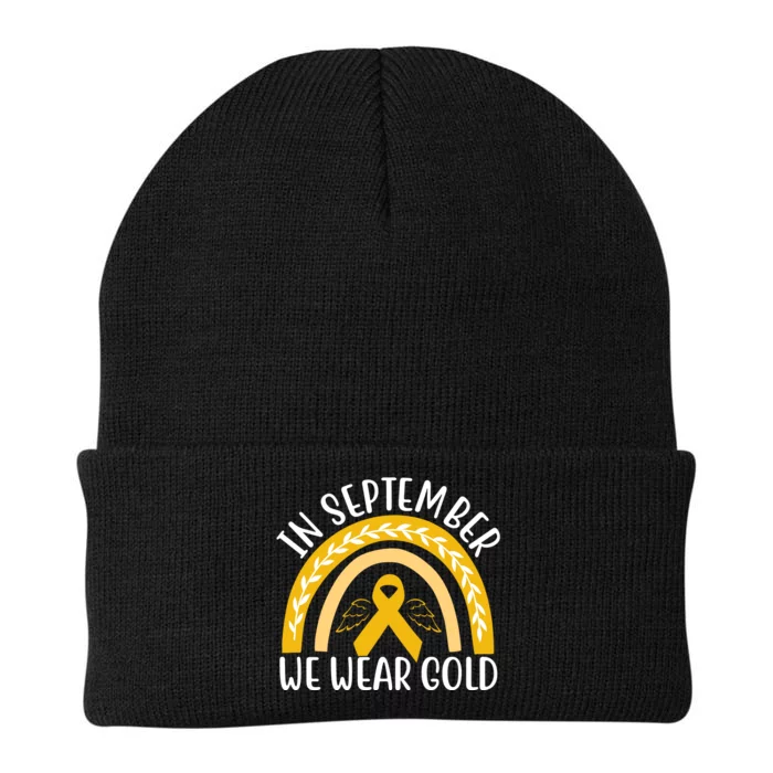 In September We Wear Gold Childhood Cancer Knit Cap Winter Beanie