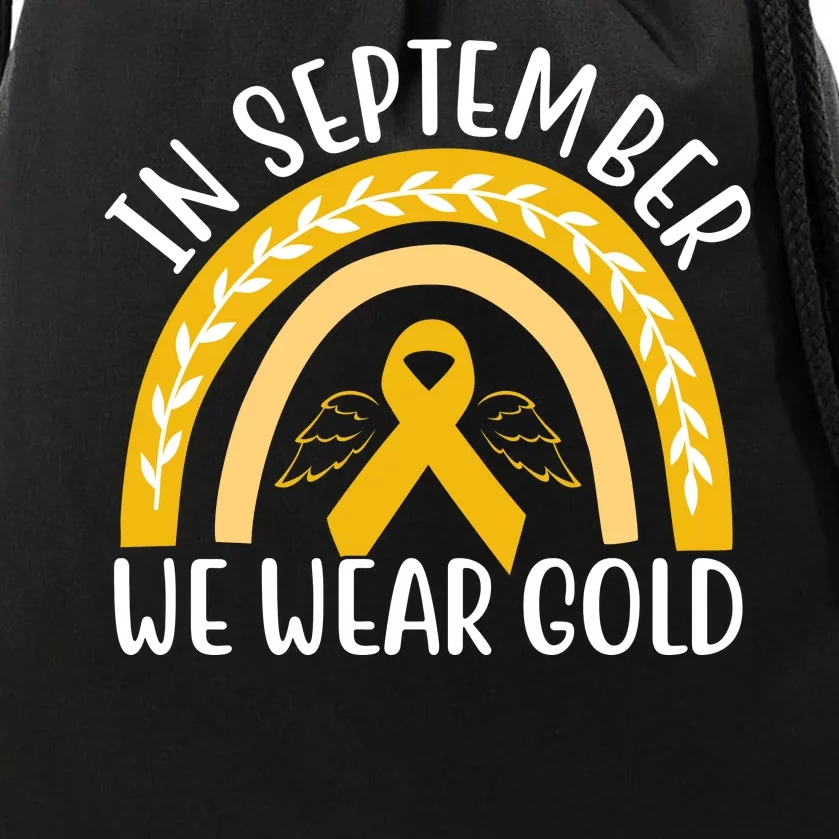 In September We Wear Gold Childhood Cancer Drawstring Bag