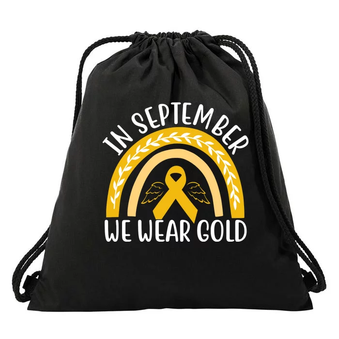 In September We Wear Gold Childhood Cancer Drawstring Bag