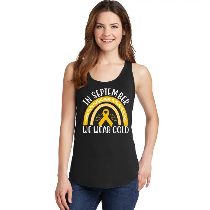 In September We Wear Gold Childhood Cancer Ladies Essential Tank