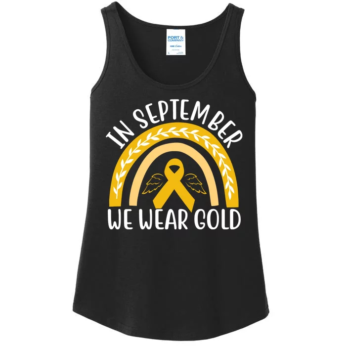 In September We Wear Gold Childhood Cancer Ladies Essential Tank