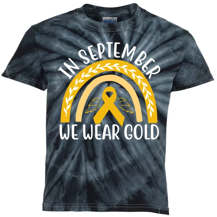 In September We Wear Gold Childhood Cancer Kids Tie-Dye T-Shirt