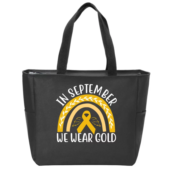 In September We Wear Gold Childhood Cancer Zip Tote Bag