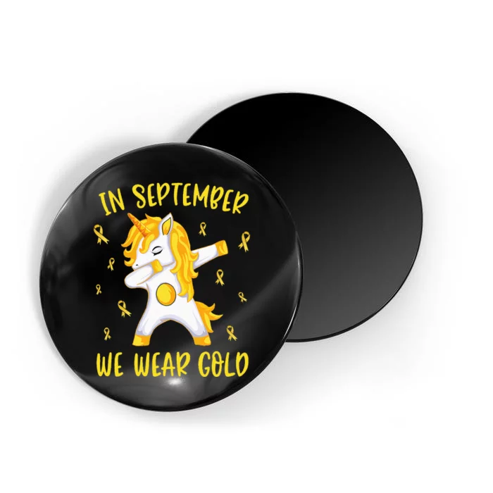 In September We Wear Gold Unicorn Childhood Cancer Awareness Magnet