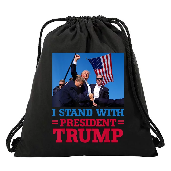 I Stand With President Trump After The Shooting At His Rally Drawstring Bag