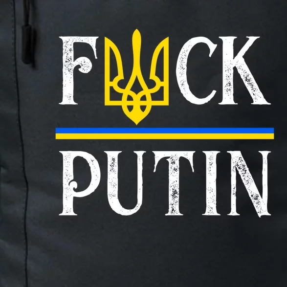 I Stand With Ukraine Flag Logo Trident Funny Anti Putin Daily Commute Backpack