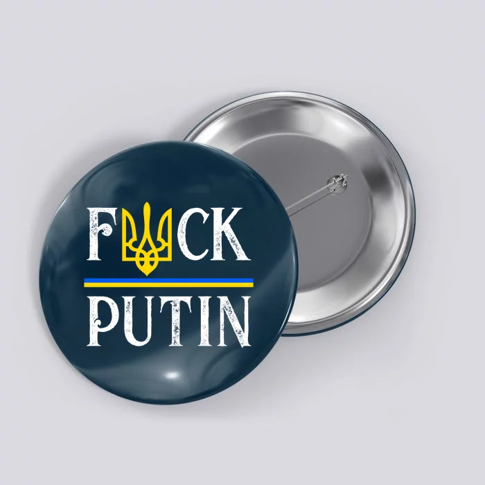 I Stand With Ukraine Flag Logo Trident Funny Anti Putin Button