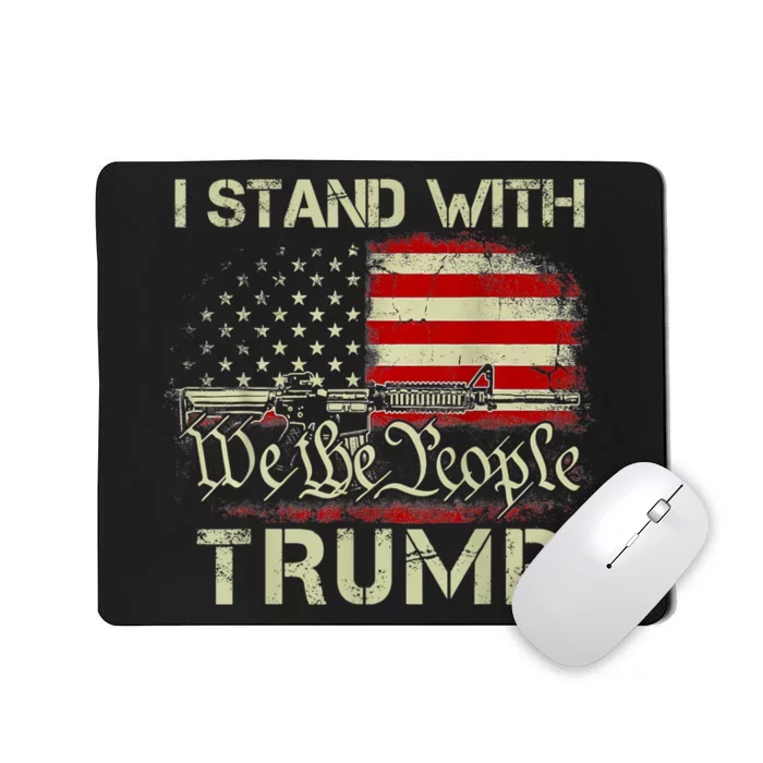 I Stand With Trump American Flag Men Woman USA Vintage Mousepad